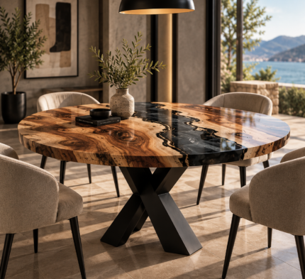 Orvella Round Epoxy Table